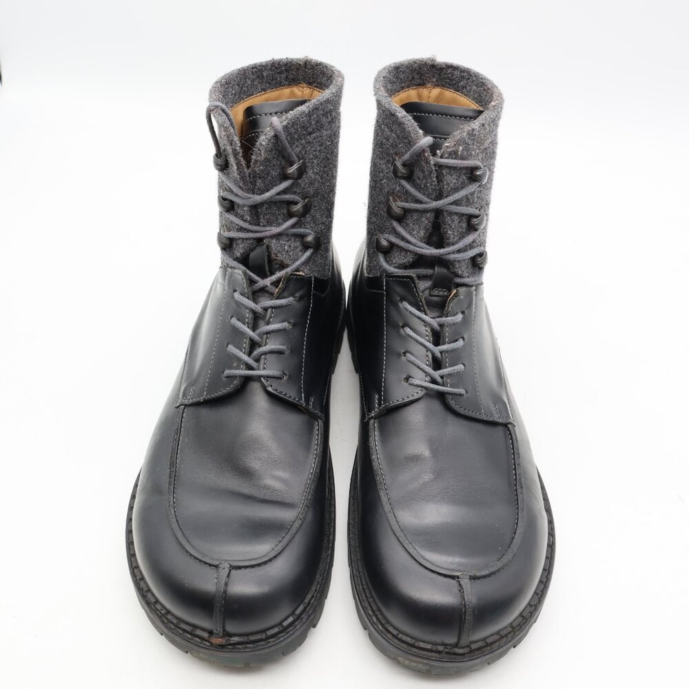 Birkenstock Timmins Men's Size EU 45 US 12 High Black Leather Boots Boiled Wool - Picture 2 of 13